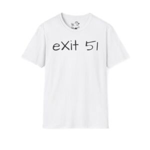White Exit 51 T-Shirt - Route 66 100 Year Anniversary - Tortoise And Hare